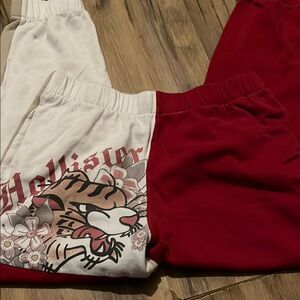 Hollister Kids Red and White Tiger Graphic Joggers